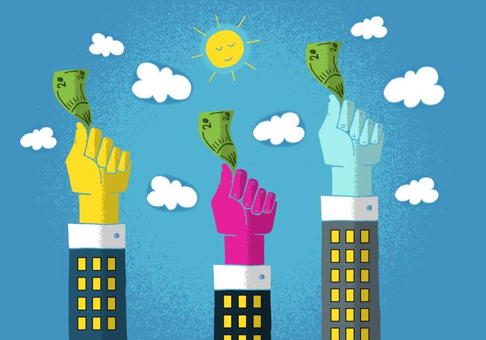 Hands Waving Money vector