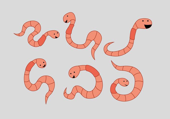 Cute Earthworms Vector