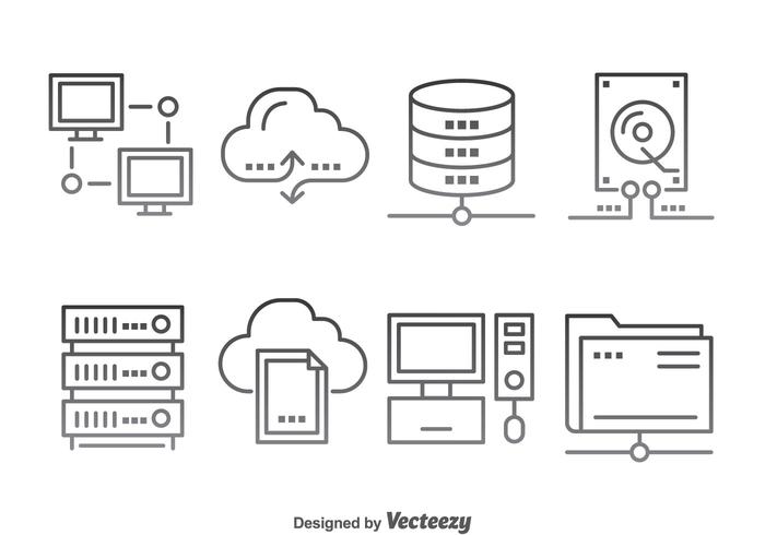 Iconos de computación en la nube vector