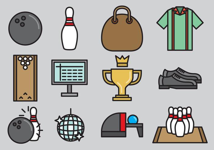 Cute Bowling Icons vector