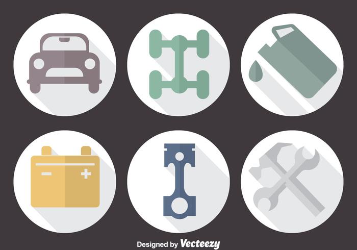 Iconos del círculo del servicio del coche vector