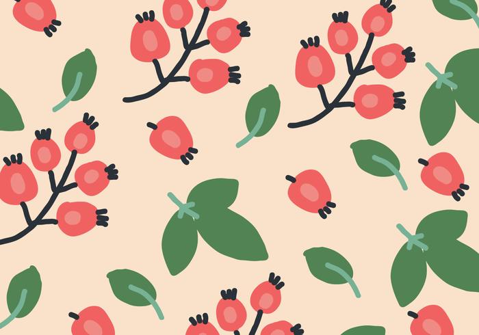 Organic Rosehip Pattern vector