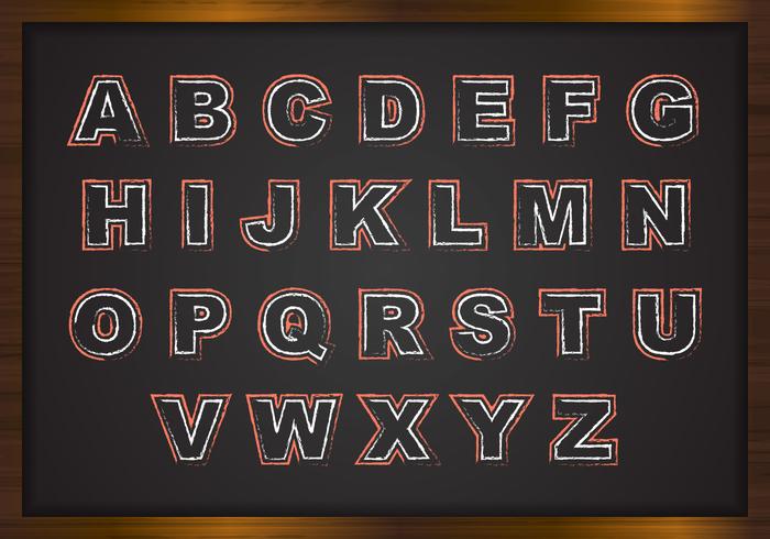 Free Chalk Alphabets On Black Board Vector Free Chalk Alphabets On Black Board Vector