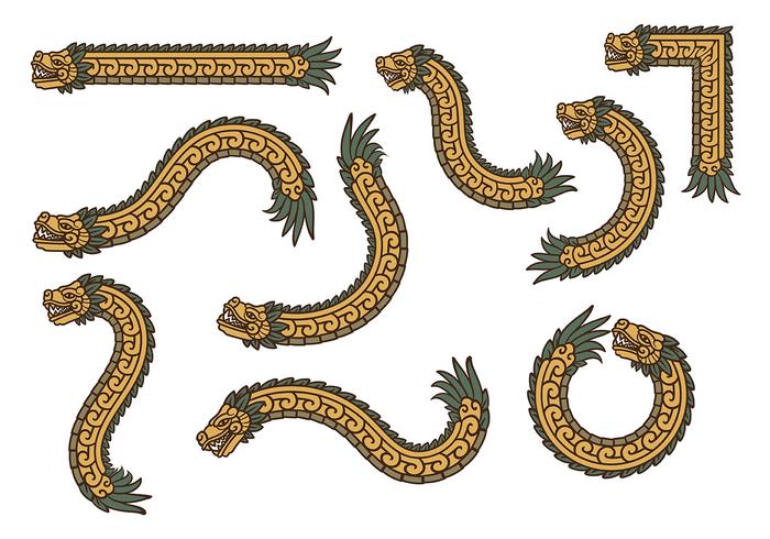 Gold Quetzalcoatl Vectors