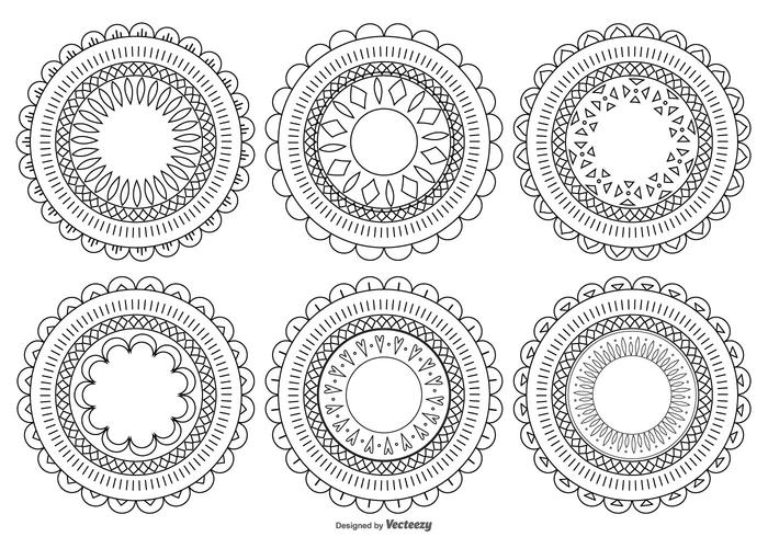 Formas decorativas de flores vector