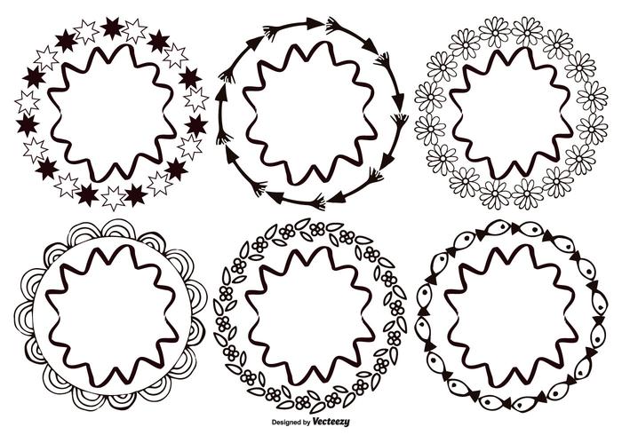 Hand Drawn Style Frames vector