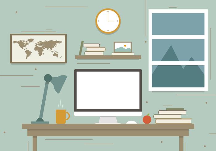 Free Traveler's Workstation Vector Illustration