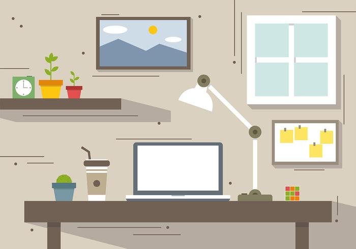 Free Creative Workstation Vector Illustration Free Creative Workstation Vector Illustration