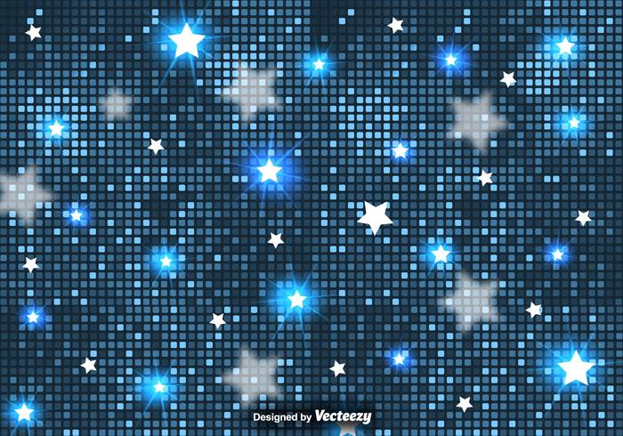 Vector Abstract Background Of Blue Stars And Tiles