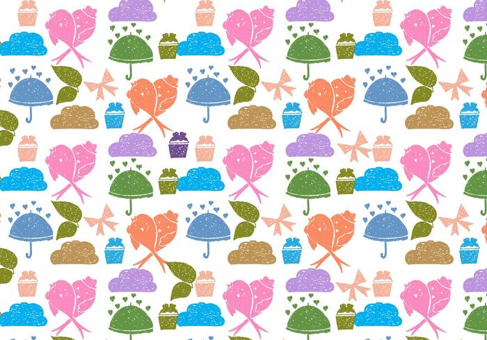 Free Vector Love Birds Doodle Background