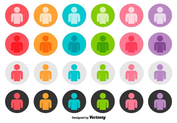 Vector Set Of Person Icon Buttons