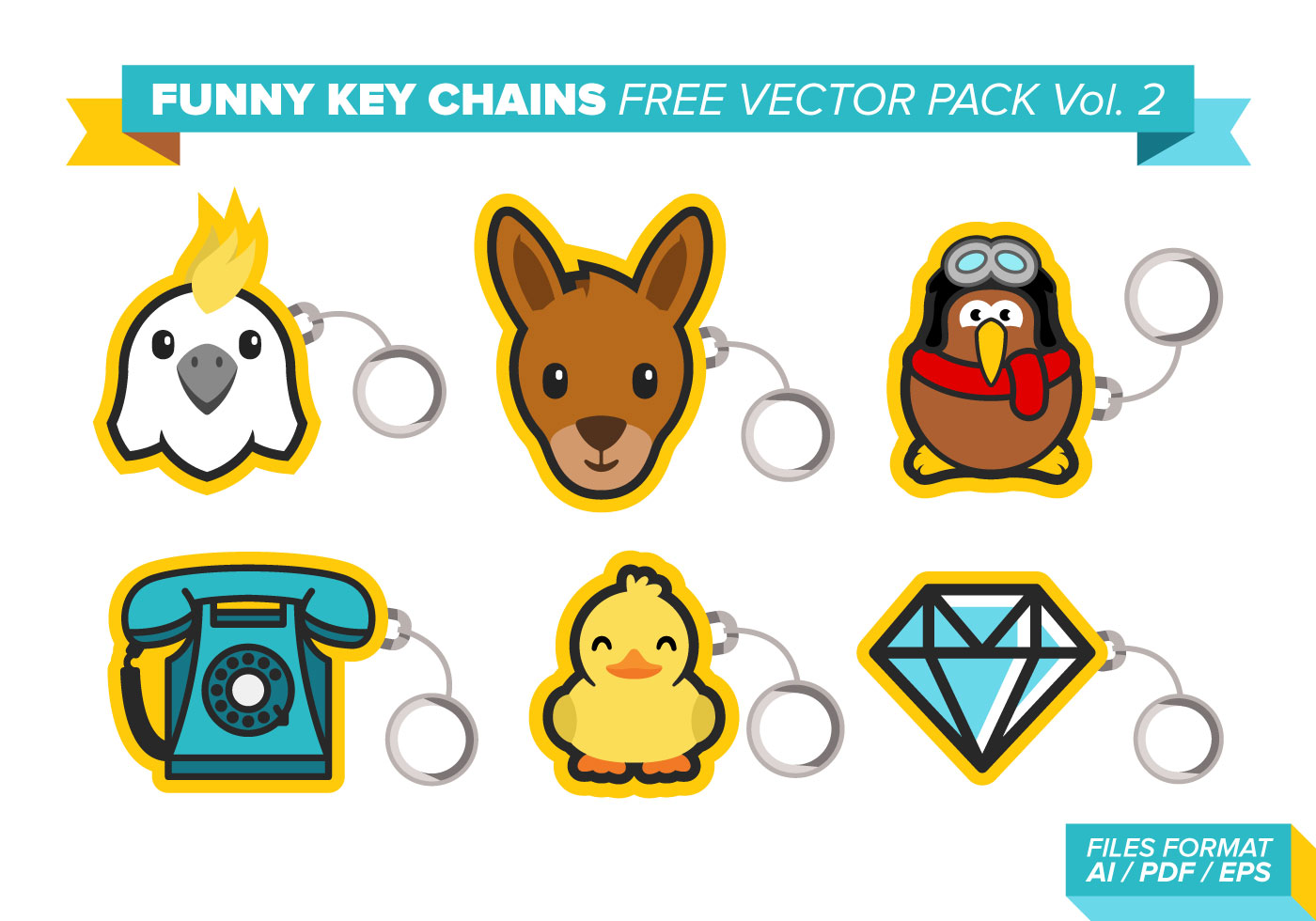 Funny Key Chains Free Vector Pack Vol. 2 119722 Vector Art at Vecteezy