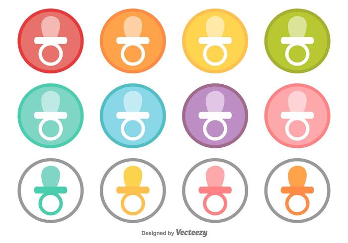Vector Collection Of Buttons With A Baby's Dummy Icon