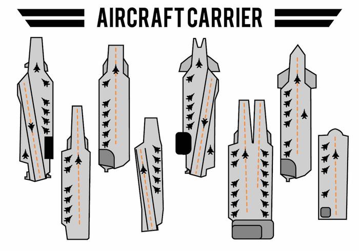Flat Aircraft Carrier Icon Set Flat Aircraft Carrier Icon Set