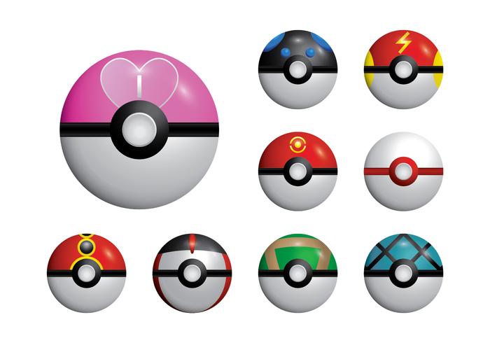 Poke Game Ball Set Vector Poke Game Ball Set Vector