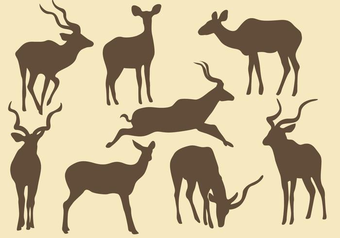 Kudu Silhouettes vector