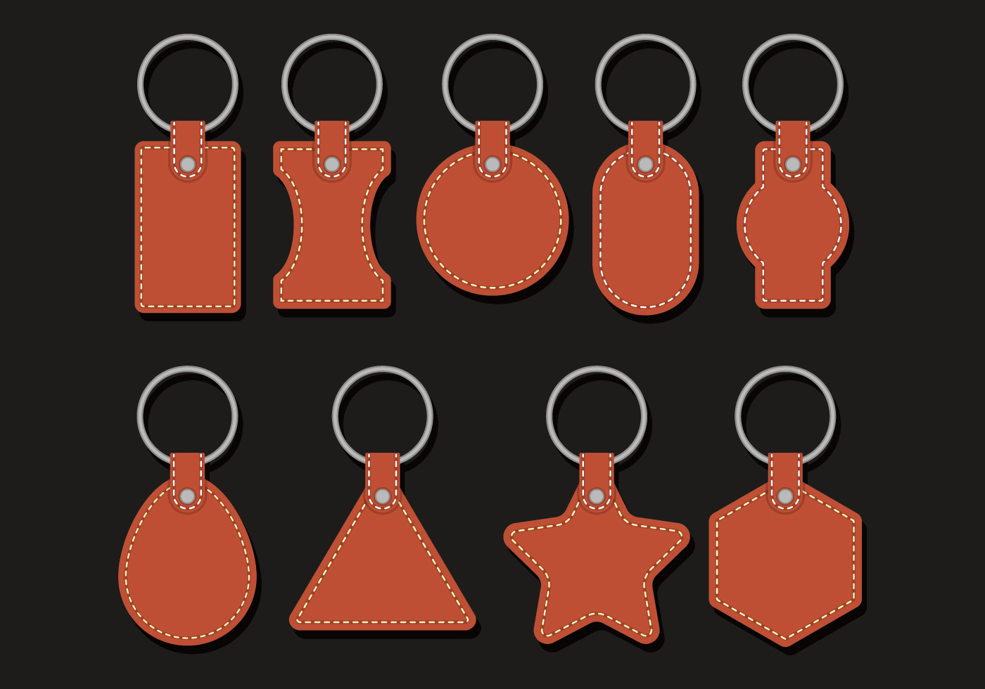 Leather Keychains Vectors 119792 Vector Art at Vecteezy