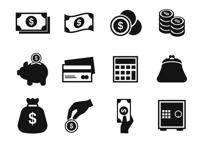 Iconos de dinero gratis Vector