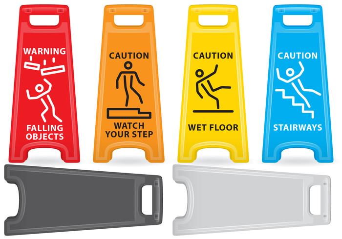 Caution Plastic Signs vector