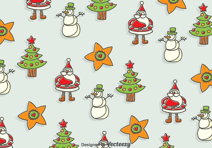 Hand Drawn Christmas Seamless Background vector