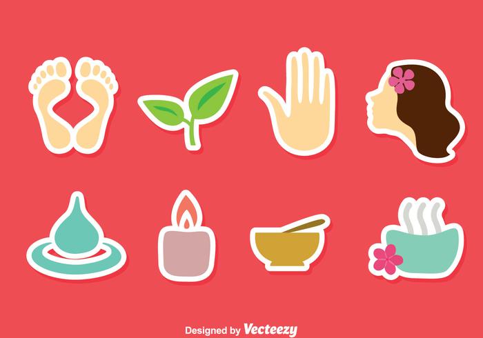 Spa Flat Icons Vector