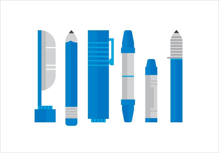 Vector Blue Pens Vector Blue Pens
