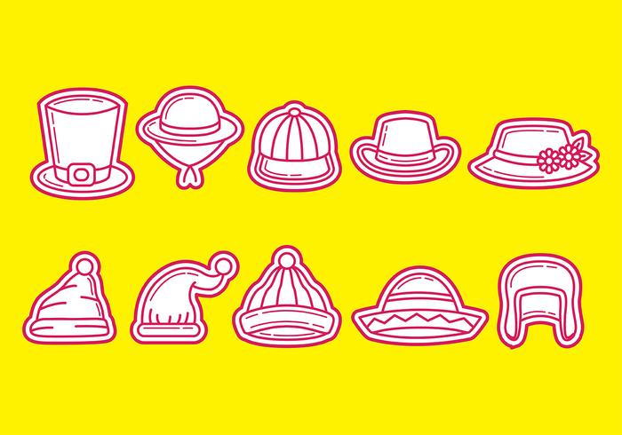 Sombreros y iconos del vector del capo