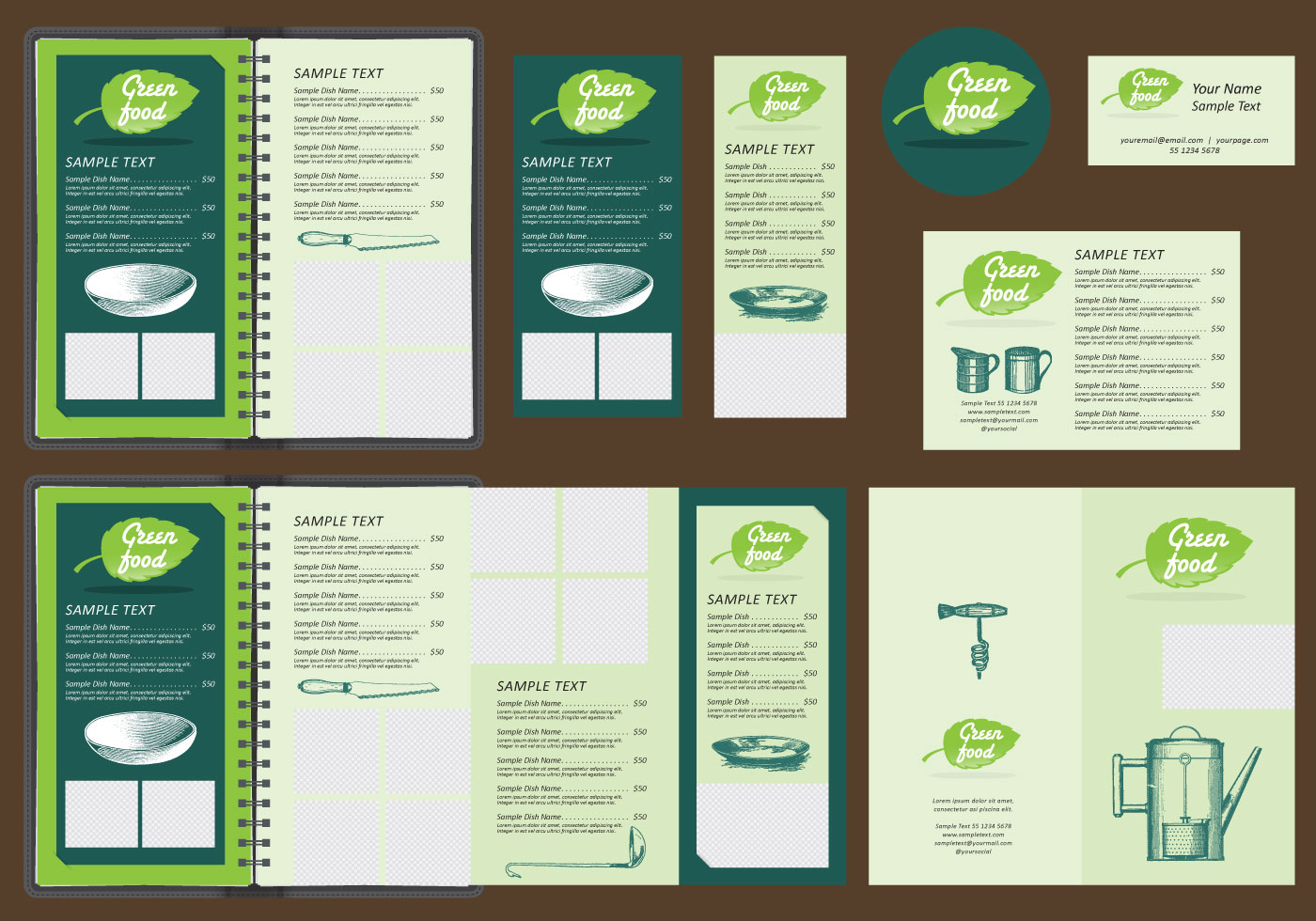 Green Menu Templates 120060 Vector Art at Vecteezy