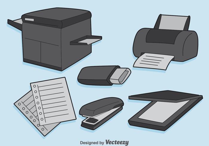 Office Equipment Vector Set