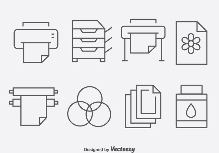 Iconos de herramientas de impresión Vector