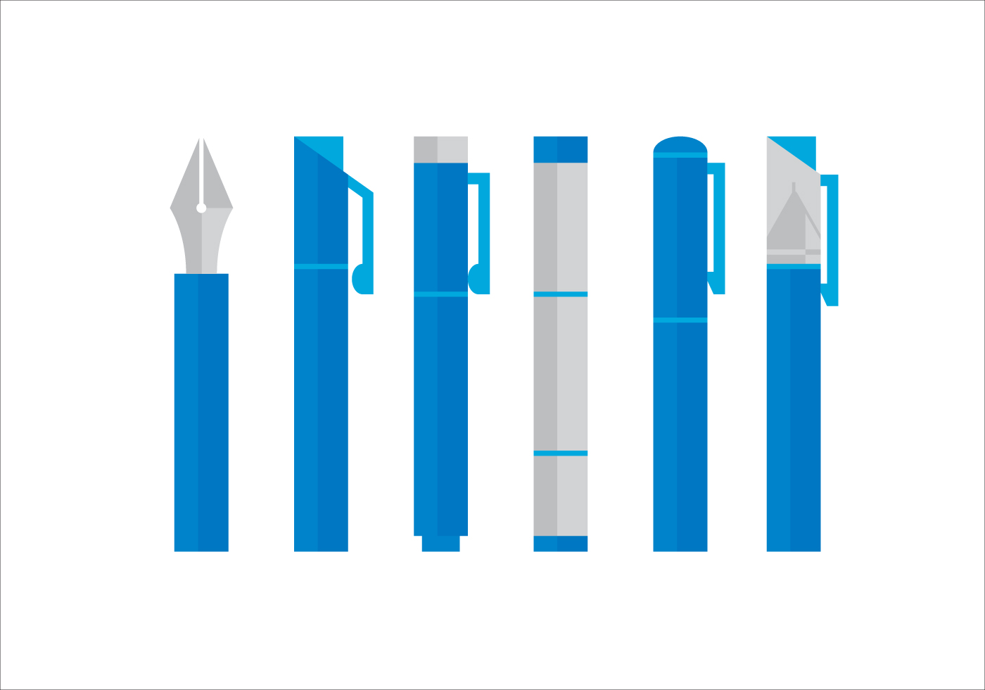 Vector Blue Pen Set 120081 Vector Art at Vecteezy