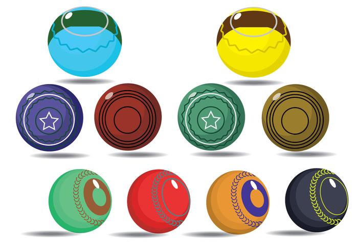 Lawn Bowls Icons vector