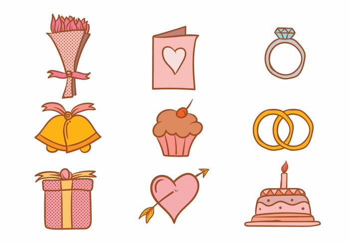 Casamento Icon Set vector