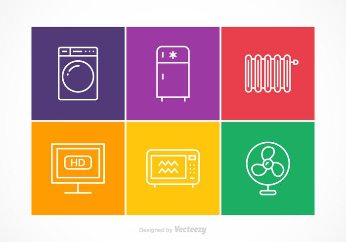 Free Vector Appliances Iconos de Stroke