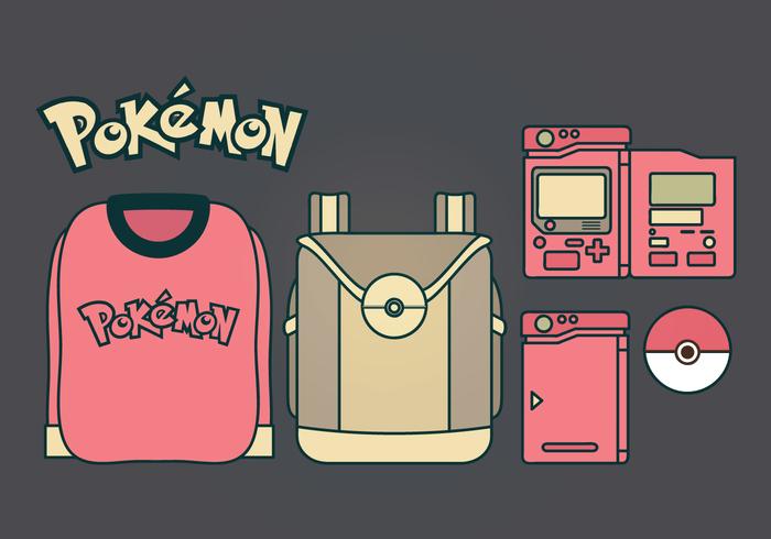 Vector Pokemon Accessories Set Vector Pokemon Accessories Set