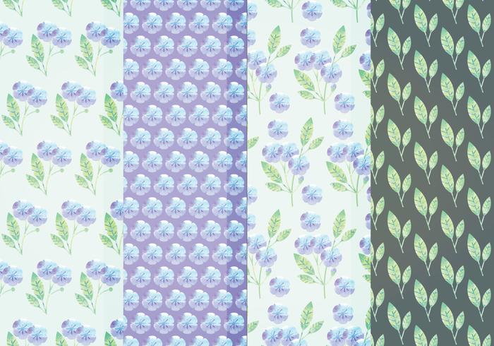 Vector Blue Floral Patterns