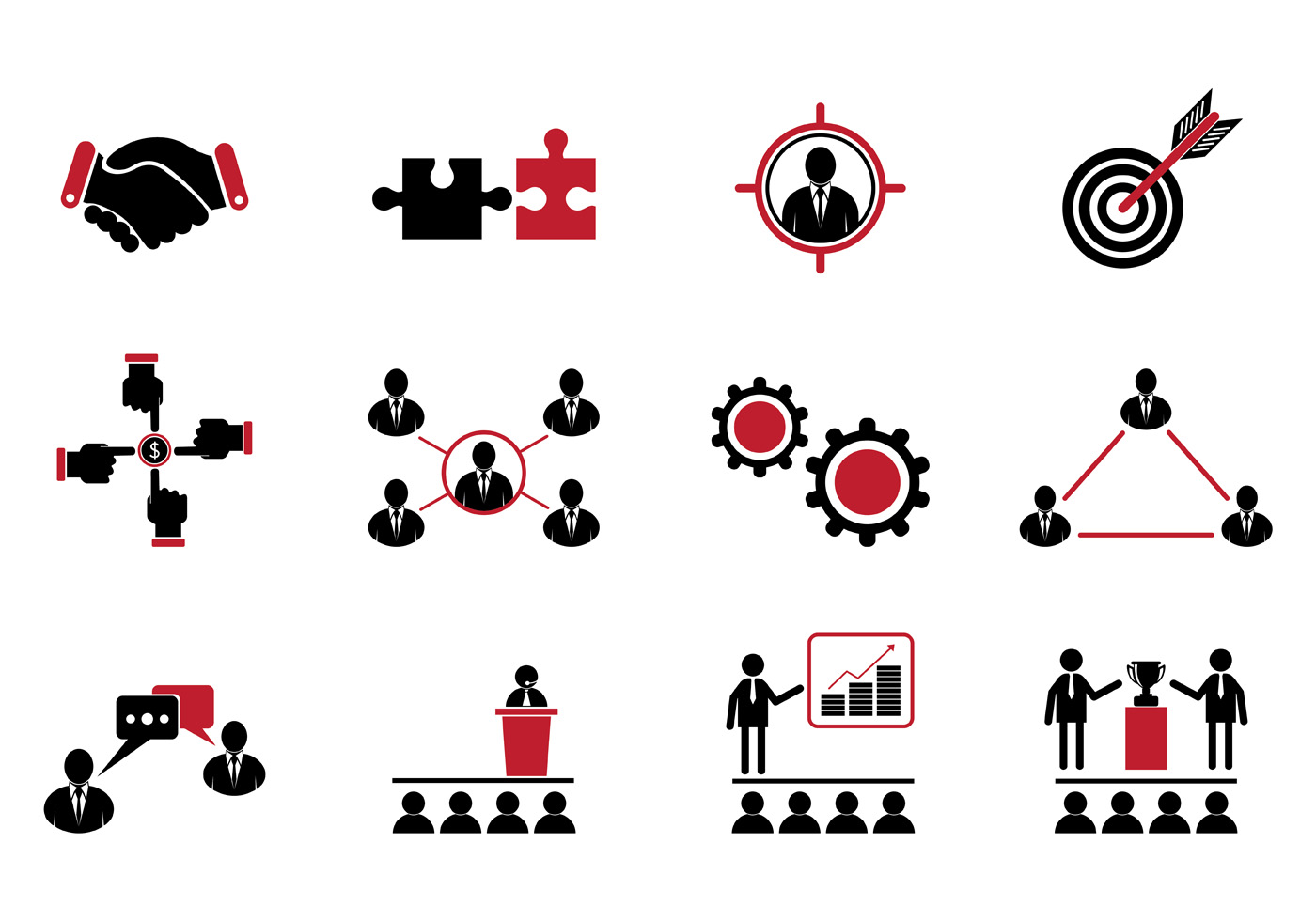 Set Of Working Together Icons 120135 Vector Art at Vecteezy