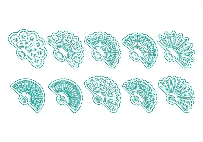 Spanish fan icons Spanish fan icons