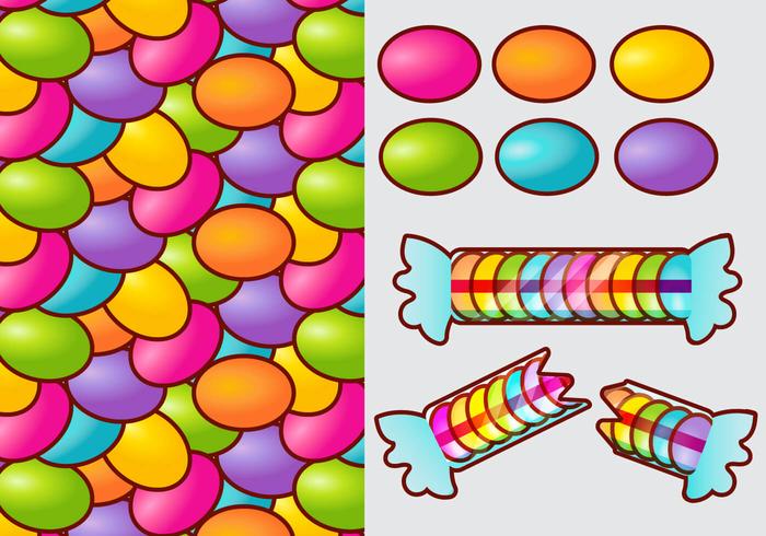 Elementos del vector del gradiente del caramelo de Smarties