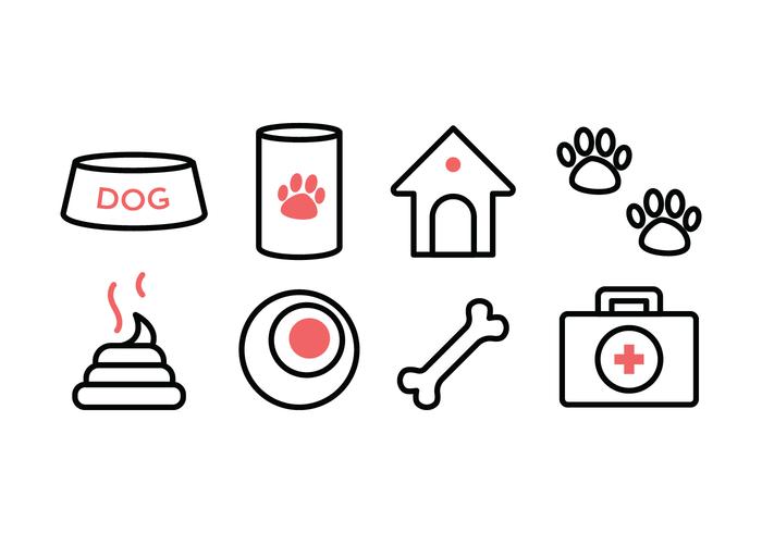 Juego de iconos de perro gratis vector