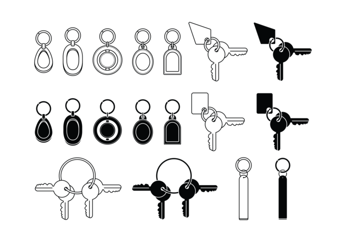 Key Chains Icons vector