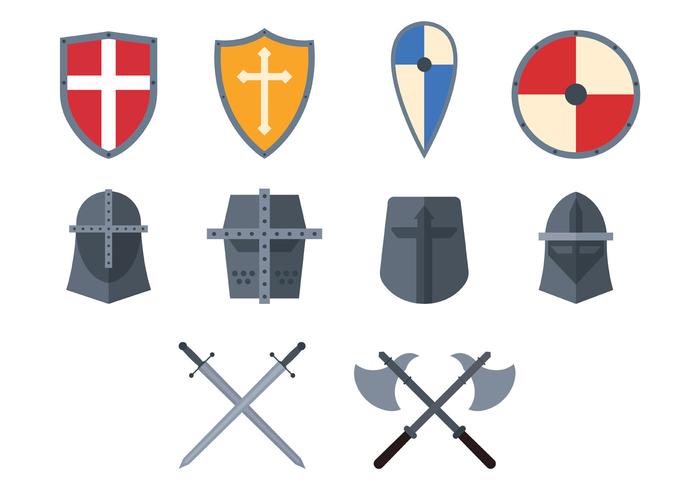 Set Of Templar Icon vector