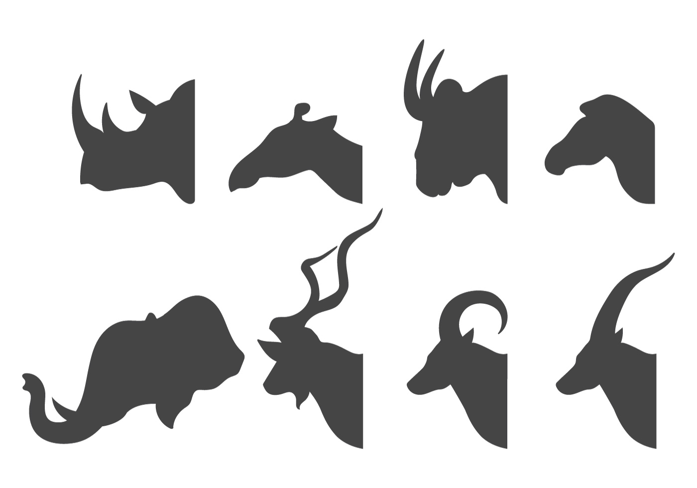 Download the Animal Head Silhouette 120205 royalty-free Vector from Vecteez...