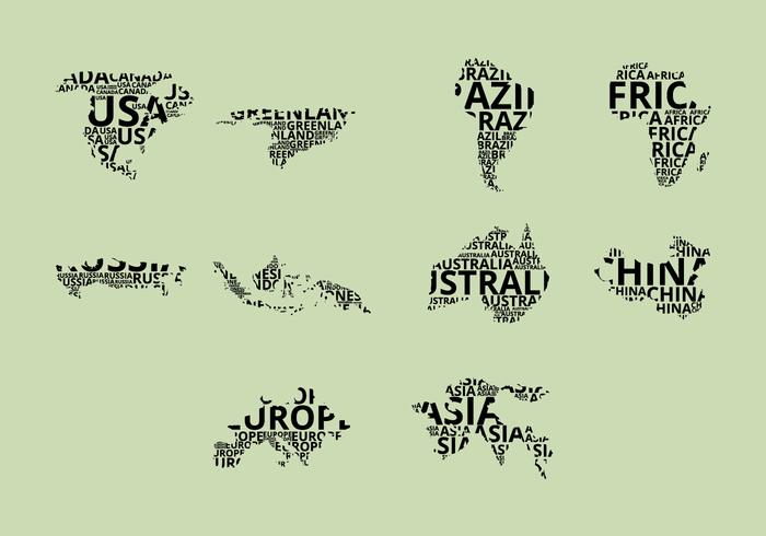 Word Map Icon Set Word Map Icon Set