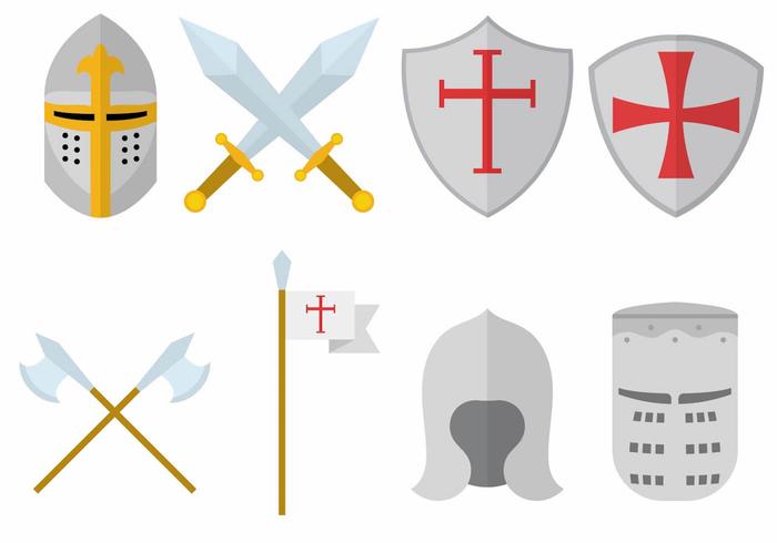 Templar Knight Set vector