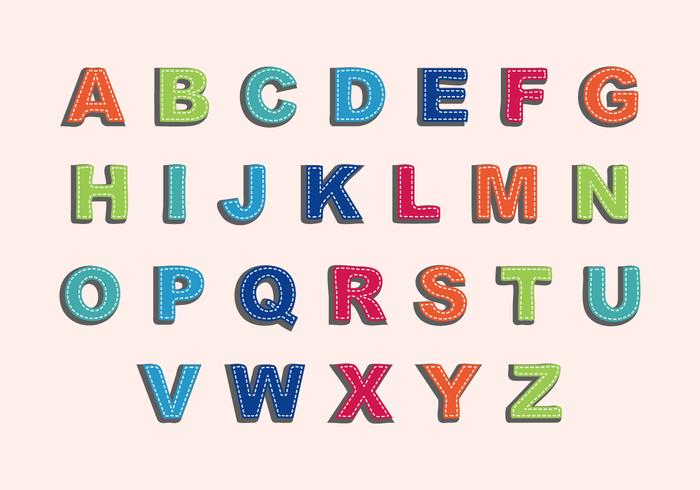 Free Needled Seams Alphabet Vector Free Needled Seams Alphabet Vector