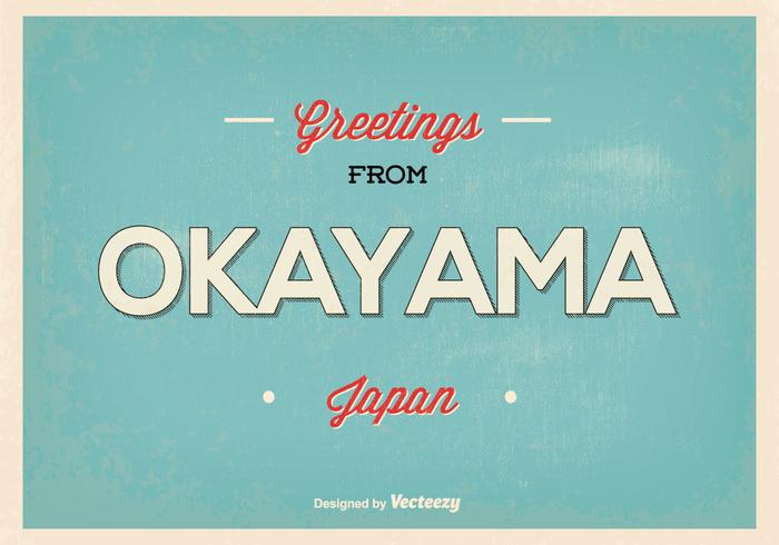 Okayama Japón Ilustración de felicitación vector