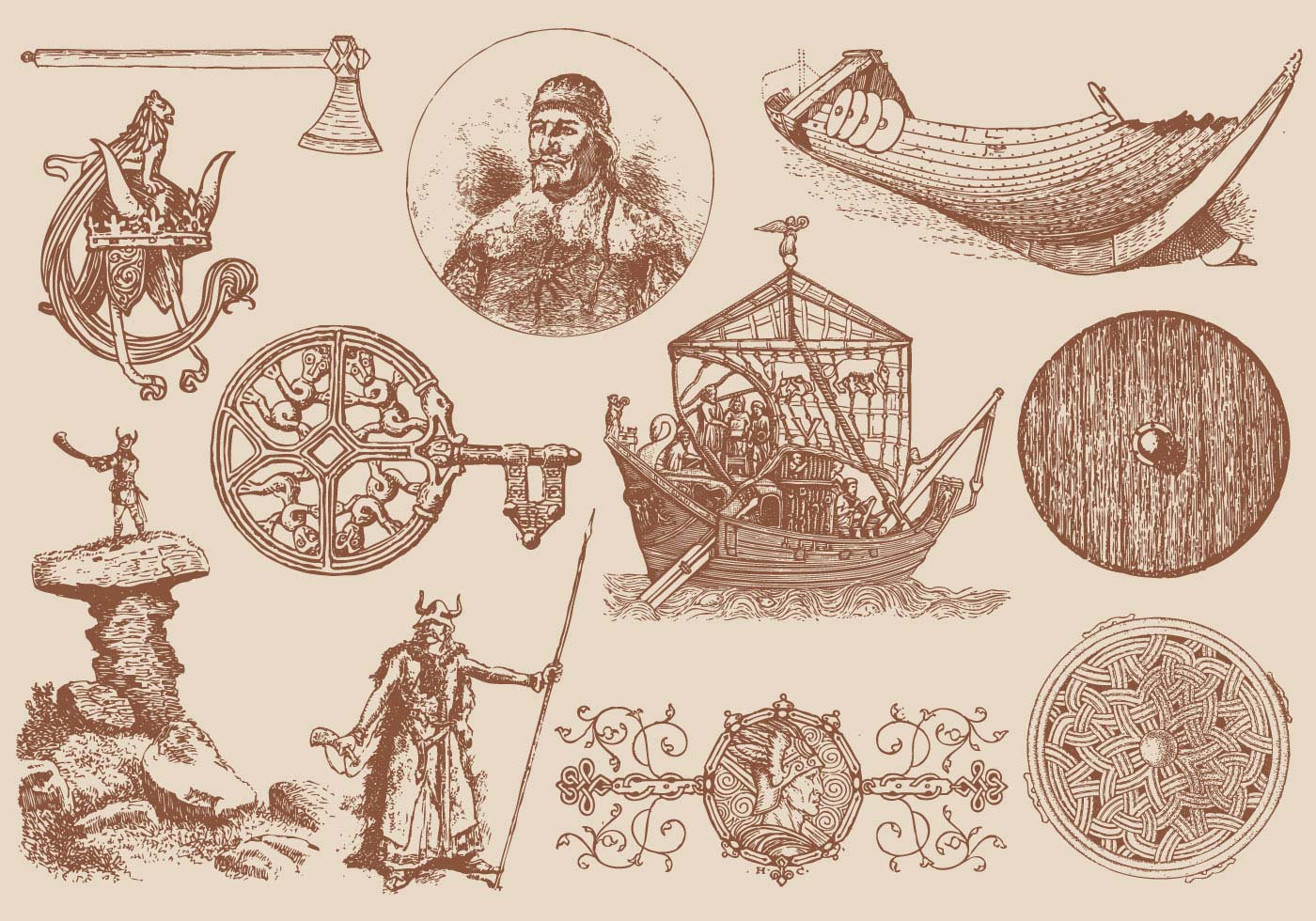 paquete de iconos de vector de accesorios vikingos 16760494 Vector en  Vecteezy