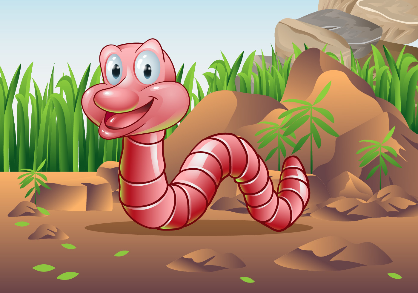 Earthworm Character Vector 120279 Vector Art at Vecteezy