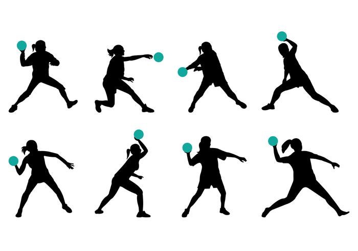 Silhouette Of Dodgeball Player vector